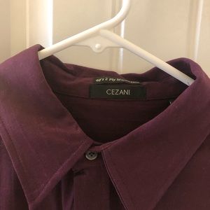 Men’s size large plum colored button down long sleeve shirt.